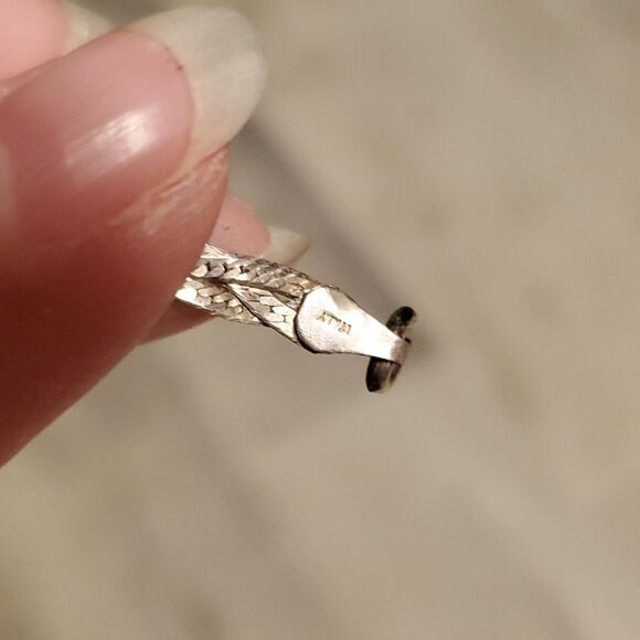 Vintage Sterling Triple Braided Herringbone Bracelet - Picture 5 of 6